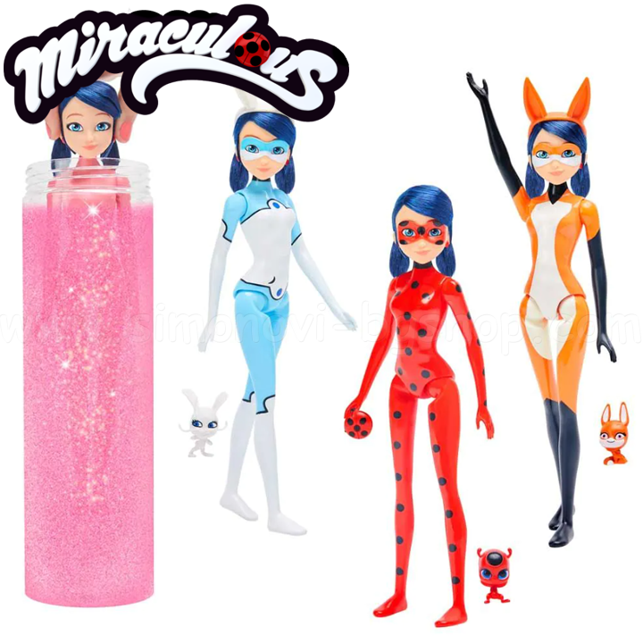 * Figura de bază Miraculous Ladybug și Cat Noir „Magical Reveal” 50390