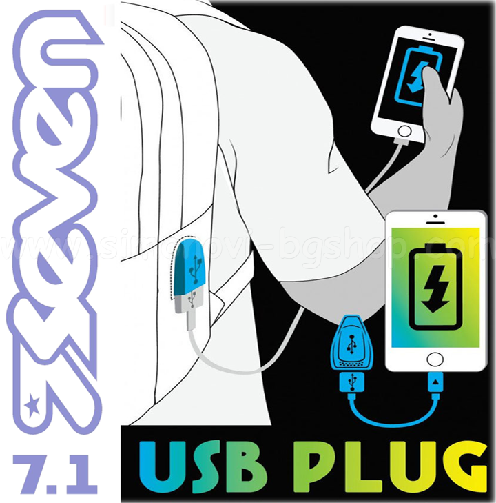 Seven 7.1  USB Plug  Spray Black 36680