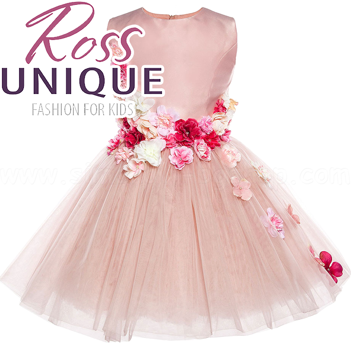 Ross Unique Magnificent Dress with 3D Flowers