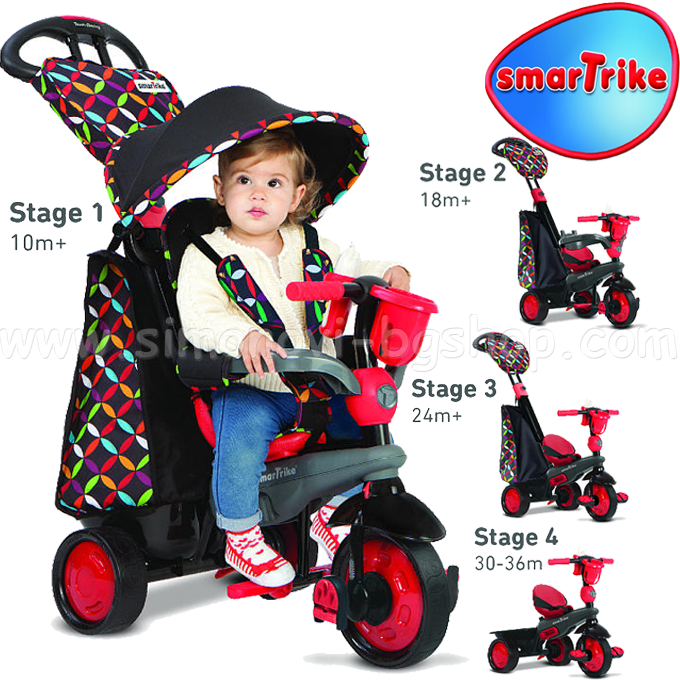 smart trike red and black