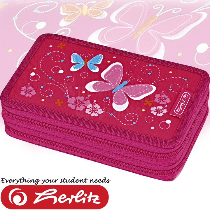 Herlitz Midi Girls Двоен несесер с 23 аксесоара Butterfly 50008575 Herlitz Midi Girls Двоен несесер с 23 аксесоара Butterfly 50008575