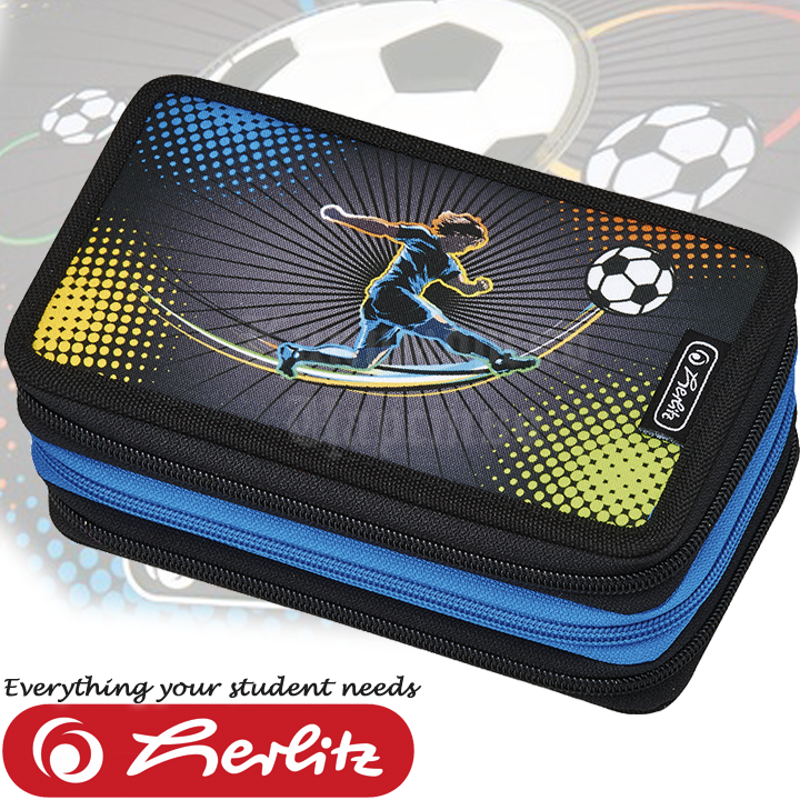 Herlitz Midi Троен несесер - празен Soccer 50008568 Herlitz Midi Троен несесер - празен Soccer 50008568
