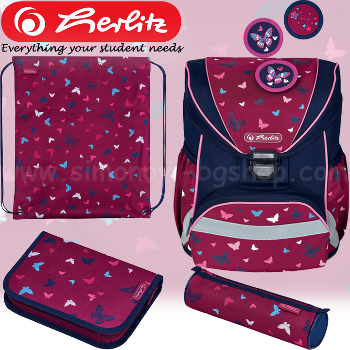 pantry business break Herlitz UltraLight Plus School backpack with accessories Butterfly 50026791  Simonovi BG shop