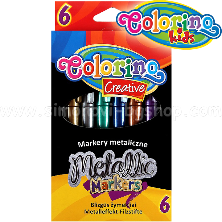 * Colorino Creative Bright Marcatoarele 6 buc. Marcatorii metalic 32582