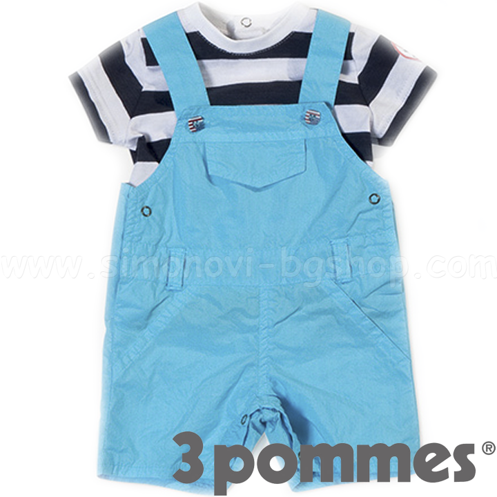 3 Pommes Тениска с къс ръкав и гащеризон 3H37041 3 Pommes Тениска с къс ръкав и гащеризон 3H37041