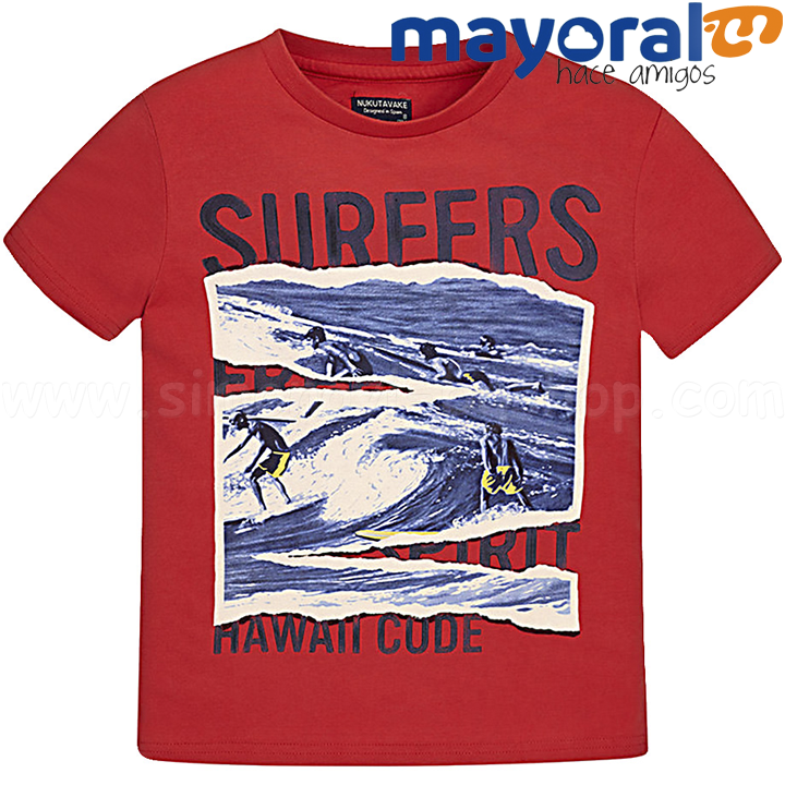 Mayoral Boys T-Shirt Red Surfers 6088-10 (10-18g)