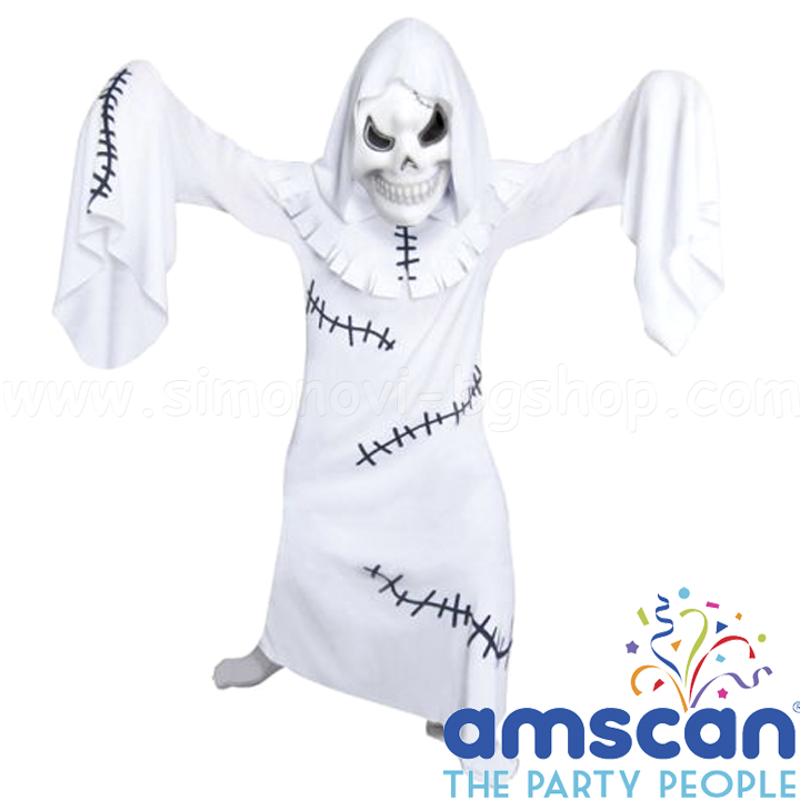 * Amscan Carnival Costume Ghastly Ghoul White 6-11 years