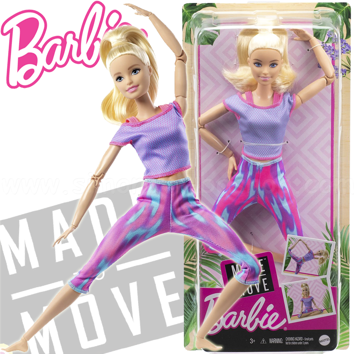 * Barbie Made to Move® Кукла Барби тренираща йога с руса коса GXF04