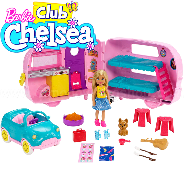 Barbie® Club Chelsea Игрален комплект Кемпер на Челси FXG90 Barbie® Club Chelsea Игрален комплект Кемпер на Челси FXG90