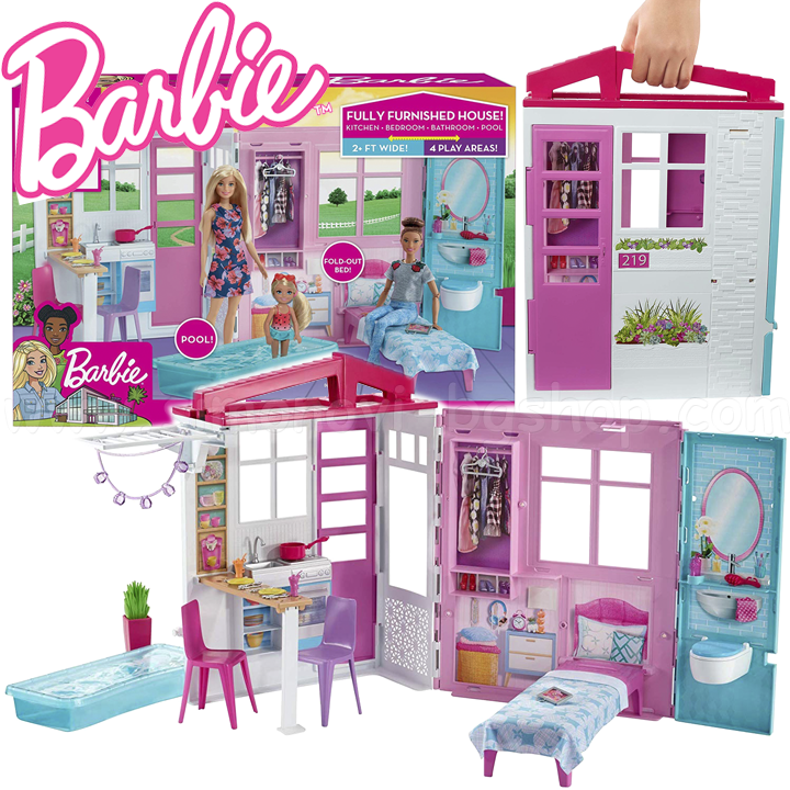 * Casă portabilă Barbie® Barbie FXG54 * Casă portabilă Barbie® Barbie FXG54