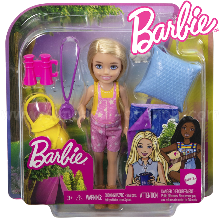 * Barbie Chelsea™ Кукла Барби Челси на къмпинг с домашен любимец HDF77