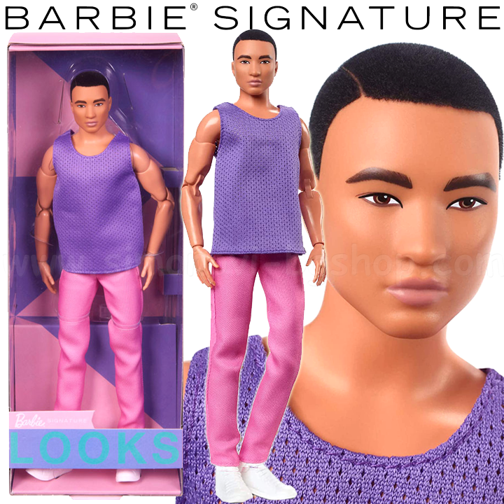 * 2023 Barbie Signature® Looks™ Кукла Кен с черна коса HJW84