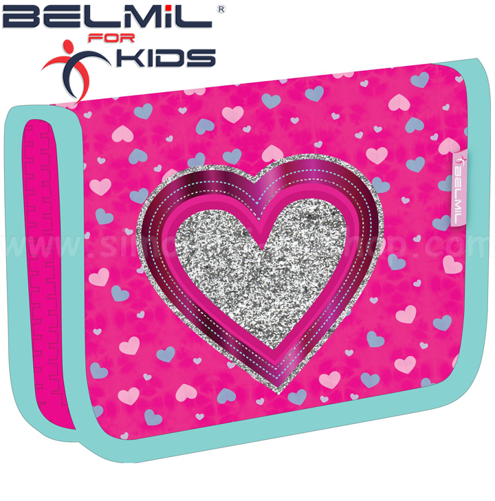 Belmil Mini-fit Ученически празен несесер с 1 цип Heart 335-74 Belmil Mini-fit Ученически празен несесер с 1 цип Heart 335-74