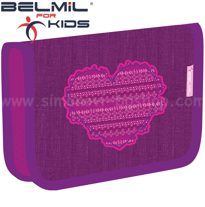 Belmil Mini-fit Ученически празен несесер с 1 цип Pretty Love 335-74 Belmil Mini-fit Ученически празен несесер с 1 цип Pretty Love 335-74