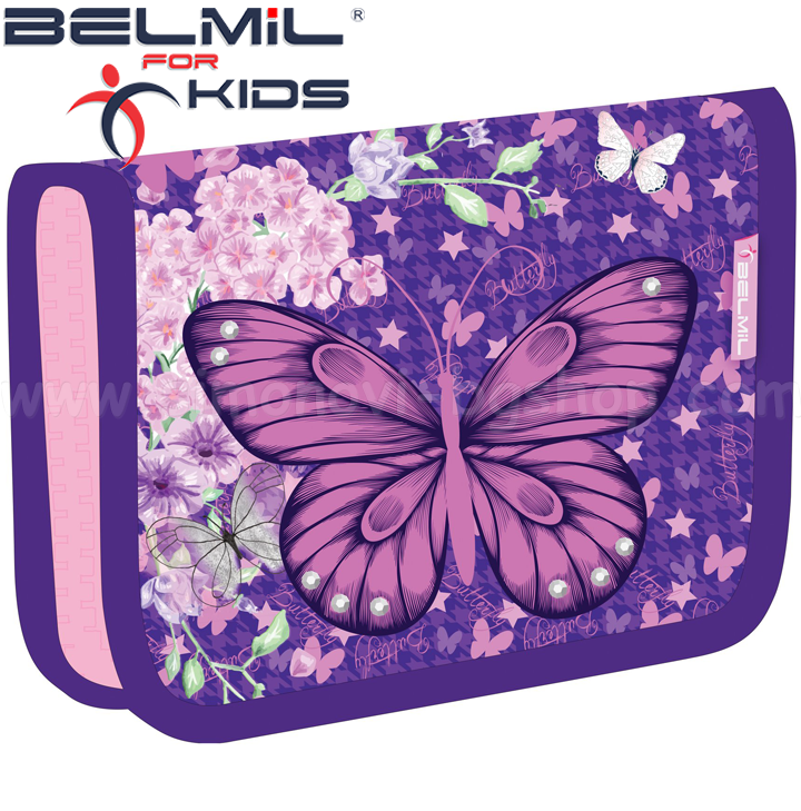 Belmil Mini-fit Ученически празен несесер с 1 цип Fly Like A Butterfly 335-74 Belmil Mini-fit Ученически празен несесер с 1 цип Fly Like A Butterfly 335-74