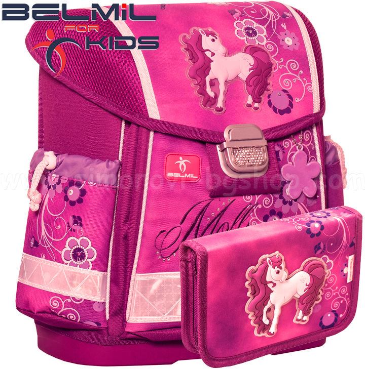 Ученическа раница за първи клас с аксесоари Belmil Classy Molly 403-13-10 Ученическа раница за първи клас с аксесоари Belmil Classy Molly 403-13-10