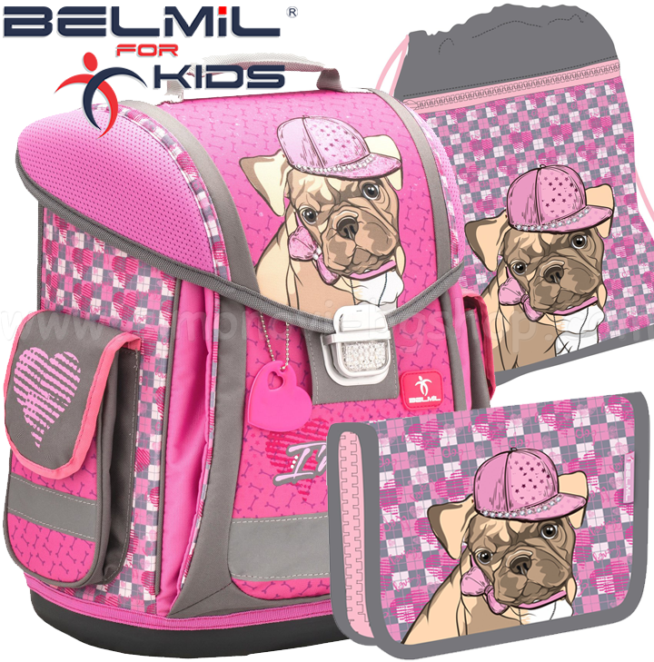 Ученическа раница за първи клас с аксесоари Belmil Sporty I'm so Cute 404-5-4 Ученическа раница за първи клас с аксесоари Belmil Sporty I'm so Cute 404-5-4