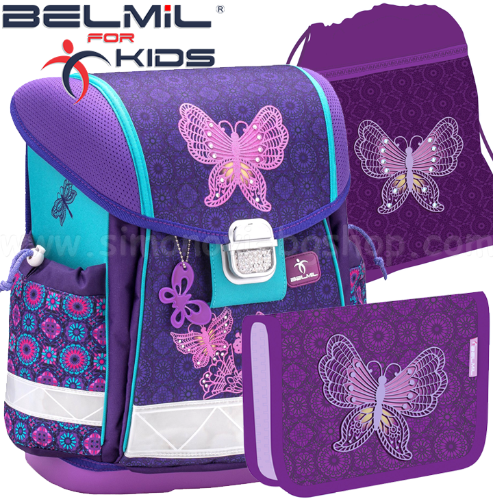 Ученическа раница за първи клас с аксесоари Belmil Classy Colorful 403-13-25 Ученическа раница за първи клас с аксесоари Belmil Classy Colorful 403-13-25