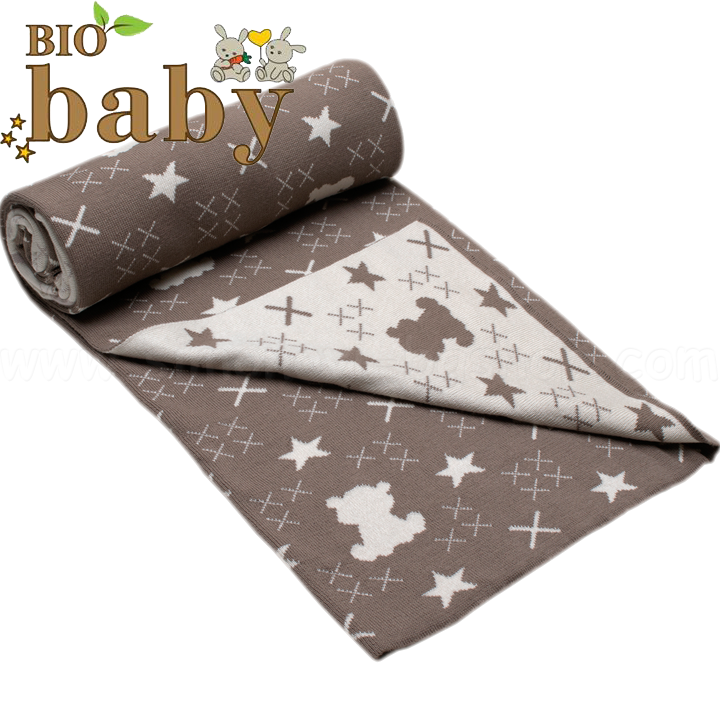 BIO Baby Двулицево бебешко одеяло от 100% органичен памук в кафяво 97218316 BIO Baby Двулицево бебешко одеяло от 100% органичен памук в кафяво 97218316