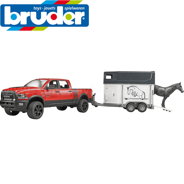 Bruder Пикап с ремарке и кон RAM 2500 02501 Bruder Пикап с ремарке и кон RAM 2500 02501