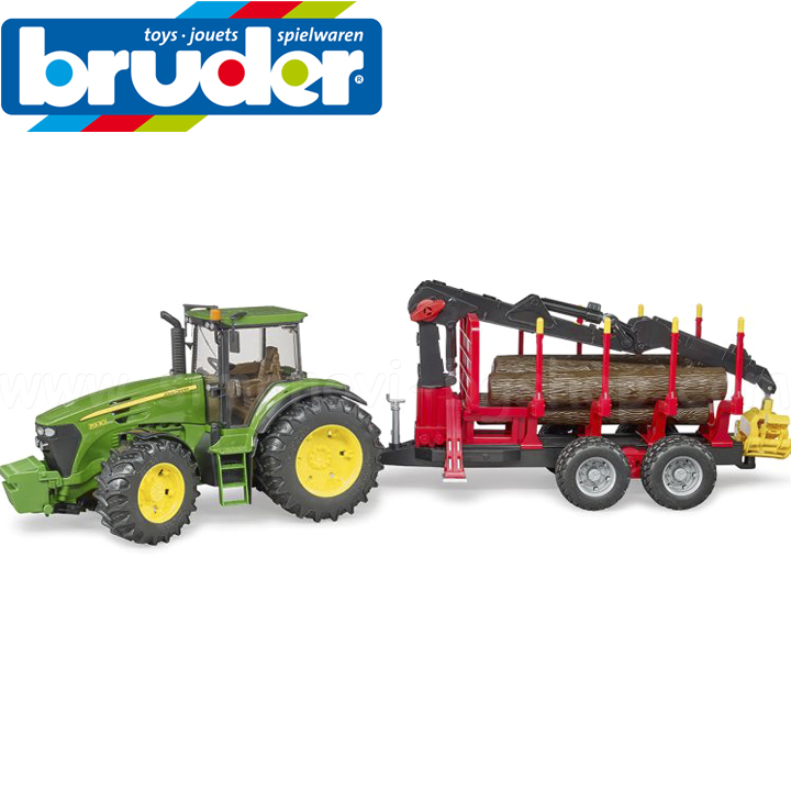 Bruder Трактор с ремарке и дървени трупи John Deere 7930 03054 Bruder Трактор с ремарке и дървени трупи John Deere 7930 03054