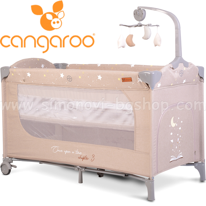 2021 CANGAROO Cot on two levels Once upon a time 3 Beige