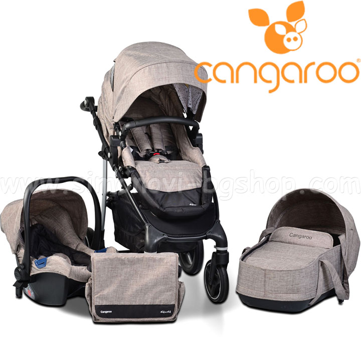 2019 Cangaroo Комбинирана детска количка 3в1 Beige 2019 Cangaroo Комбинирана детска количка 3в1 Beige