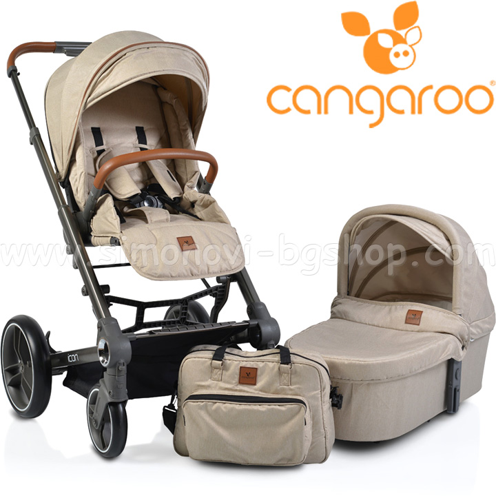 2019 Cangaroo Бебешка комбинирана количка Icon 2в1 Beige 2019 Cangaroo Бебешка комбинирана количка Icon 2в1 Beige