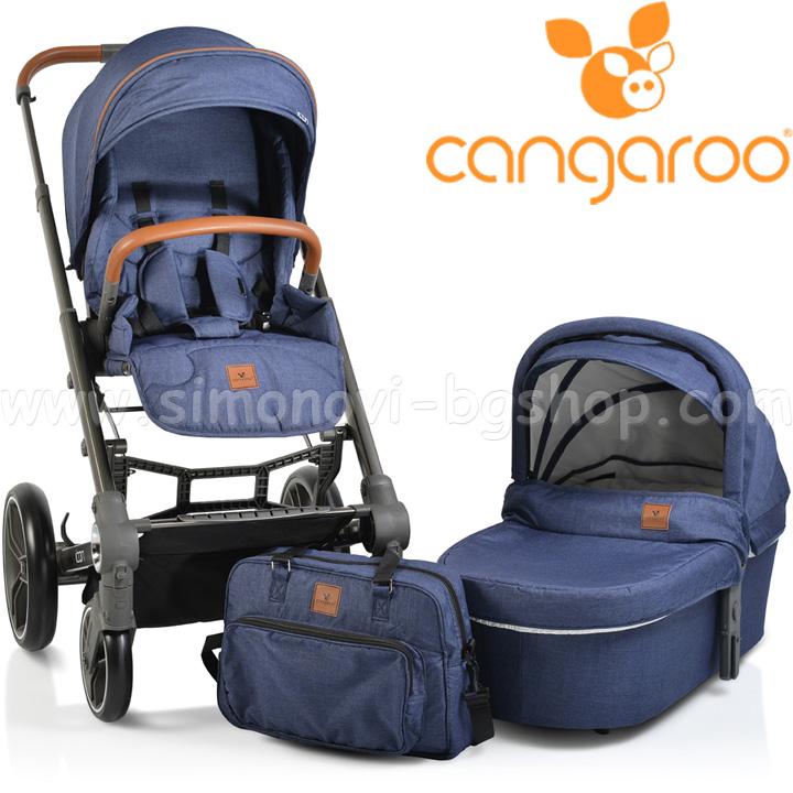 2019 Cangaroo Бебешка комбинирана количка Icon 2в1 Blue 2019 Cangaroo Бебешка комбинирана количка Icon 2в1 Blue