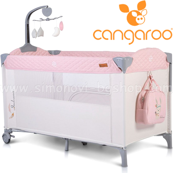 Cangaroo Crib on two levels with falling processing Indiana Pink 108459