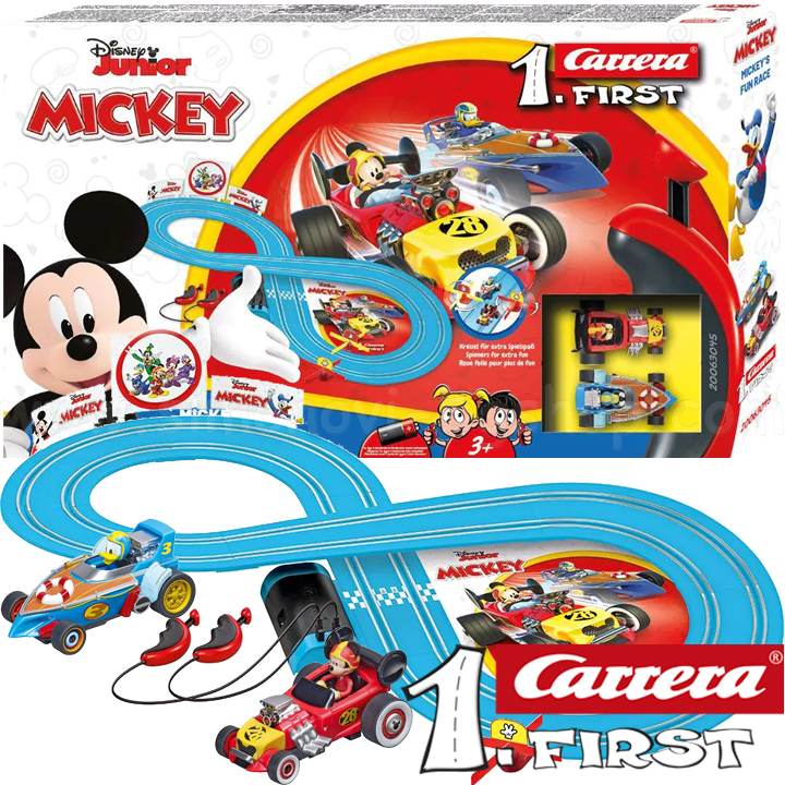 Carrera 1.First Mickey Mouse Track cu 2 cărucioare 2.4m. cu Mickey și