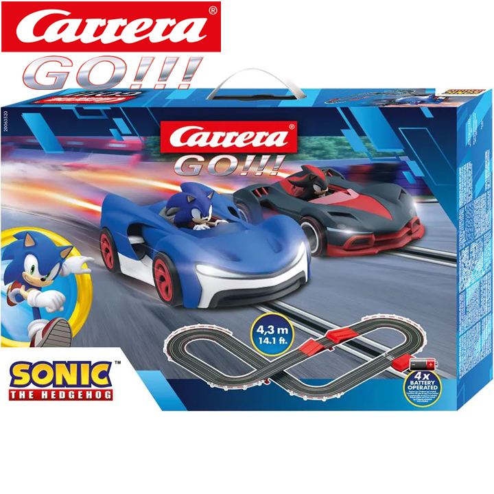 Carrera GO!!! Sine electrice Sonic 4,3 m. cu buclă și cărucioare