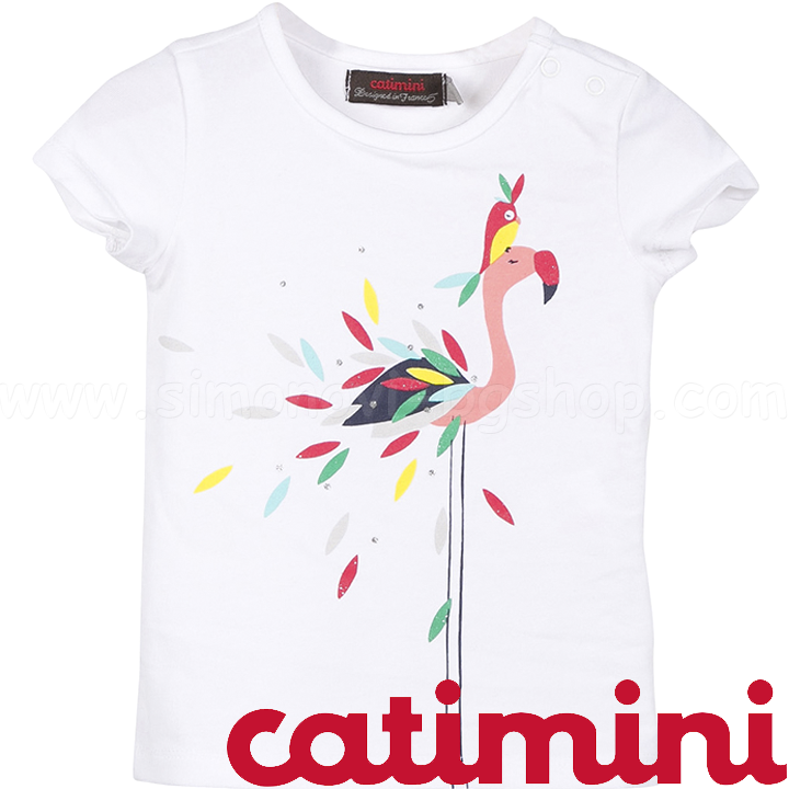 Catimini Детска тениска с къс ръкав за момиче 3-3г CL10113 Catimini Детска тениска с къс ръкав за момиче 3-3г CL10113