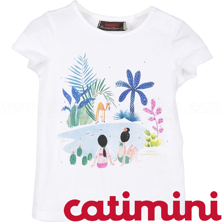Catimini Детска тениска с къс ръкав за момиче 3-3г CL10193 Catimini Детска тениска с къс ръкав за момиче 3-3г CL10193