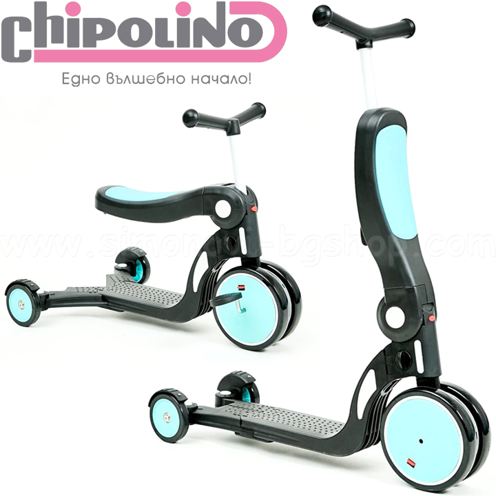 * 2020 Chipolino All Ride 4 in 1 Scooter albastru pentru copii
