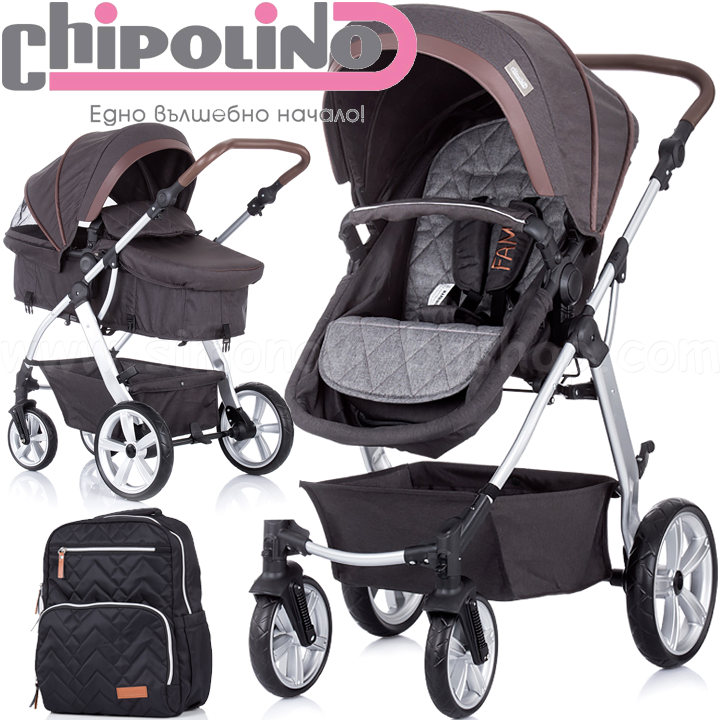 *2020 Chipolino Комбинирана количка Fama/Фама Graphite KKFA02001GT *2020 Chipolino Комбинирана количка Fama/Фама Graphite KKFA02001GT