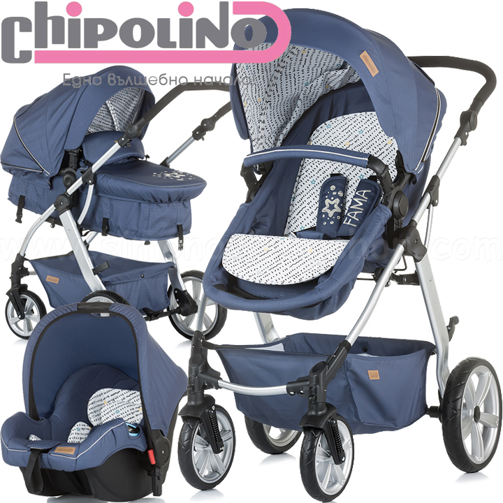 Chipolino Комбинирана количка Фама/ Fama 3 в 1 Marine Blue KKFA11902MB Chipolino Комбинирана количка Фама/ Fama 3 в 1 Marine Blue KKFA11902MB