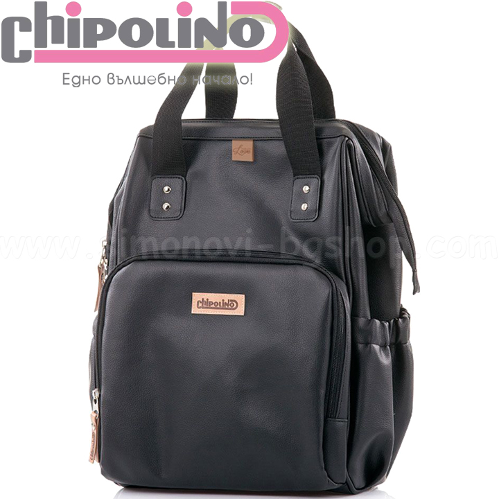 Chipolino Stroller bag Black leather CHRAF02105BL