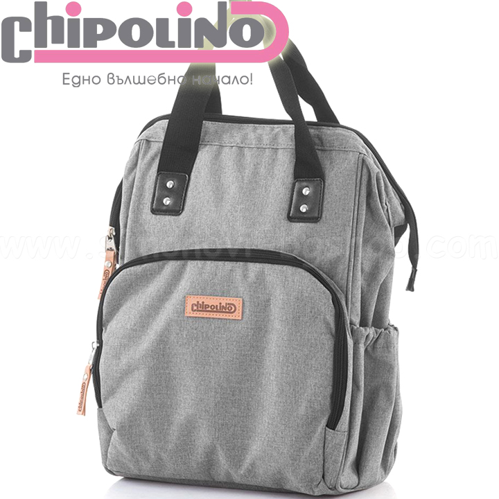 Chipolino Bag-backpack for stroller Gray linen CHRAF02104GL
