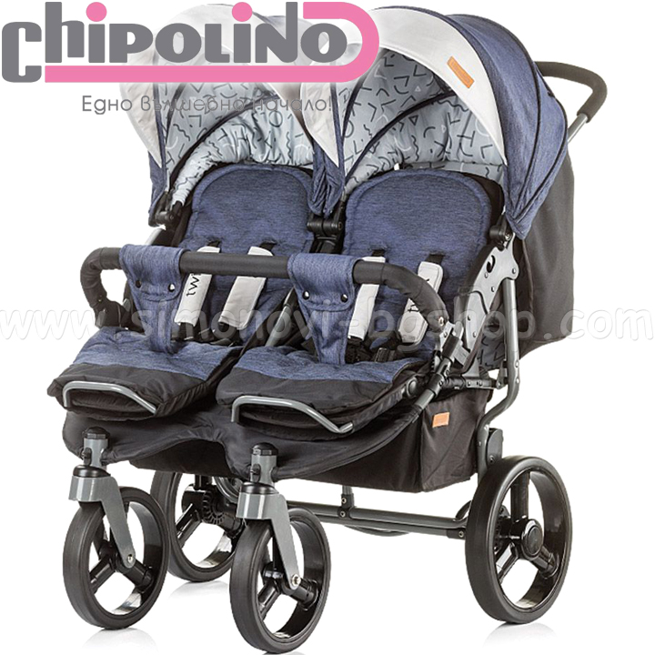 *Chipolino Количка за близнаци Туикс Blue Jeans KBTX01803BJ *Chipolino Количка за близнаци Туикс Blue Jeans KBTX01803BJ