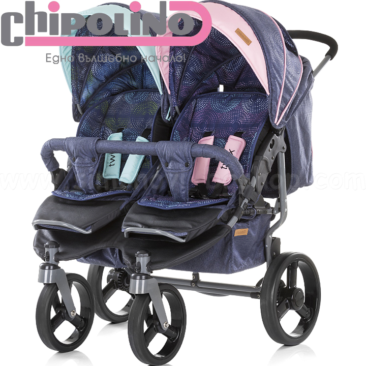 Chipolino Количка за близнаци Туикс/ Twix Boy & Girl KBTX01902BG Chipolino Количка за близнаци Туикс/ Twix Boy & Girl KBTX01902BG