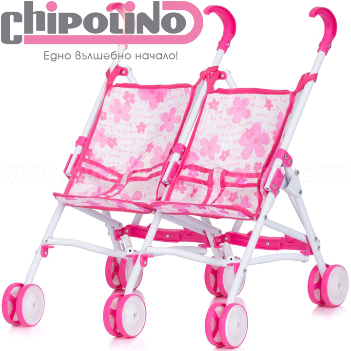 Chipolino Summer stroller for twin dolls Twins Flower KZKTW02201FL