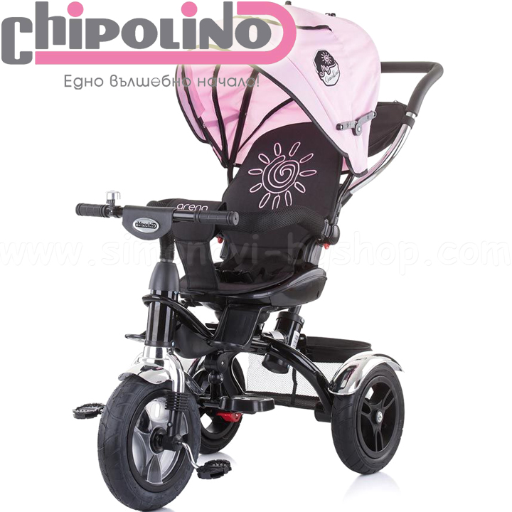 Chipolino Триколка 360° със сенник Арена Розов Божур TRKAR02105PP Chipolino Триколка 360° със сенник Арена Розов Божур TRKAR02105PP