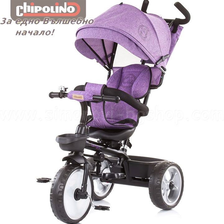 *Chipolino Детска триколка със сенник и дръжка Tempo в лилаво *Chipolino Детска триколка със сенник и дръжка Tempo в лилаво