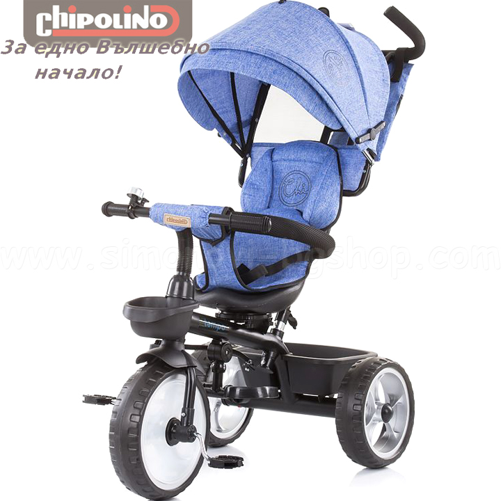 *Chipolino Детска триколка със сенник и дръжка Tempo в синьо *Chipolino Детска триколка със сенник и дръжка Tempo в синьо