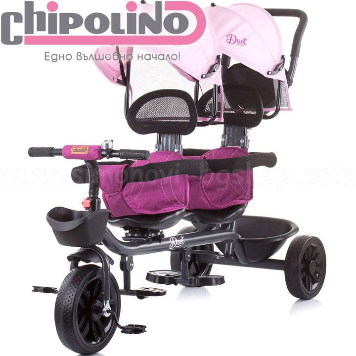Chipolino Триколка за близнаци Duet Божур TRKDU0213PP Chipolino Триколка за близнаци Duet Божур TRKDU0213PP