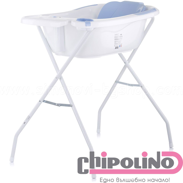 Chipolino Bathtub with stand, thermometer and pad Vela Blue VKVE00211BL