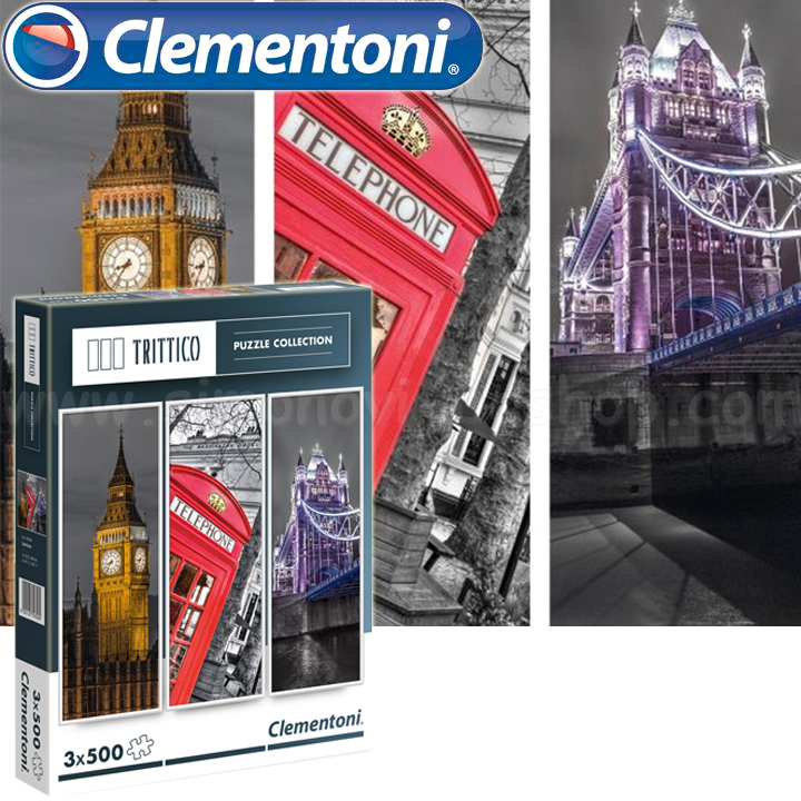*Clementoni Trittico Пъзел 3x500ч. "London" 39306 *Clementoni Trittico Пъзел 3x500ч. "London" 39306
