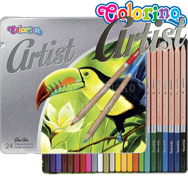 Colorino Artist Цветни моливи 24 цвята в метална кутия 83263 Colorino Artist Цветни моливи 24 цвята в метална кутия 83263