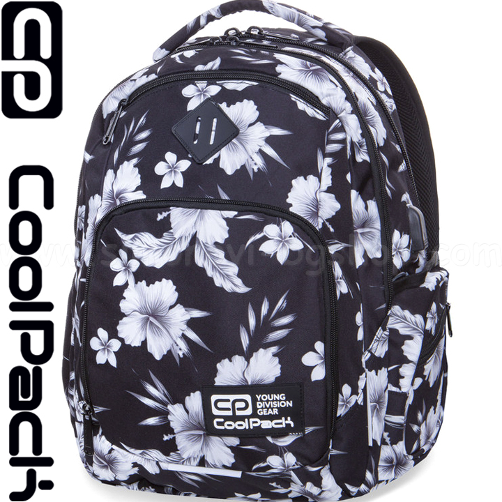 Cool Pack Break USB Ученическа раница White Hibiscus B24045 Cool Pack Break USB Ученическа раница White Hibiscus B24045